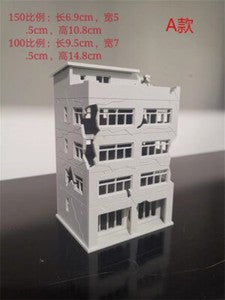 Railway Scenery City Ruin Building Abandoned Tall Office Scenes Model Toy