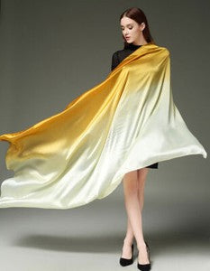 100*190cm Colorful Gradient Women Silk Scarf Shawl Belly Dance Waving Scarf Veil