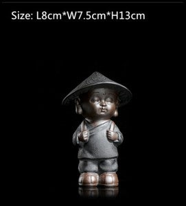 Yixing Zisha Tea Pet House Warming Gift Study Decoration Handmade Monk Statue
