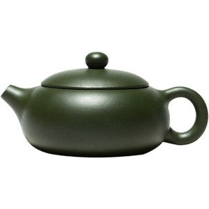 Flat Xishi Pot Marked Real Yixing Zisha Green Clay Tea Pot Chinese Kungfu Teapot