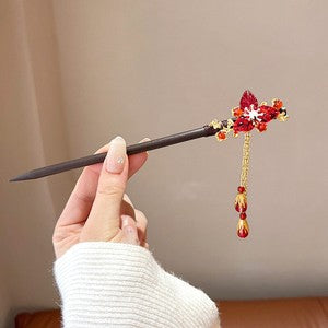 Women Flower Wooden Chopsticks Hair Hairpin Hair Stick Chinese Style Hairpins