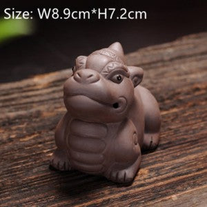 Wild Animal Statue Small Size Chinese Yixing Zisha Purple Clay Home Desk Tea Pet
