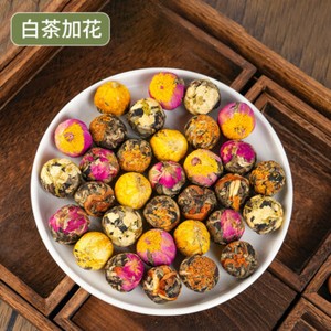Handmade Yunnan Pu'er Jasmine Tea with Rose, Chrysanthemum, Dragon Ball Flower