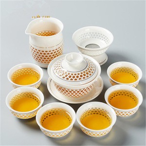 Kungfu Tea Set China Creative Tea Pot Gaiwan Porcelain Matching Tea Cup Pitcher
