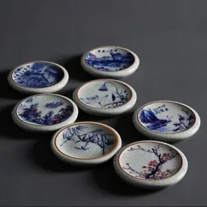 Classic Ceramic Tea Coasters|Ceramic Cup Holders|Tea Ceremony Accessories
