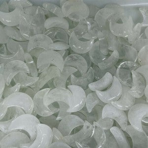 20pcs Natural Quartz Stone Gemstone Crescent Moon Shape DIY Jewelry Making 30mm
