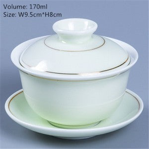 Multi-size Porcelain Gaiwan Chinese Kungfu Tea Set Cup Bowl Creative Cup Saucer