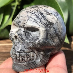 Top! wholesale Natural skull quartz crystal skull carved reiki healing 2''