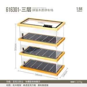 1:64 Scale Mini Car Model Parking Lot Show Case Dustproof Storage Box