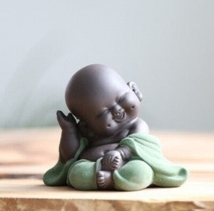 Purple Clay Tea Pet Artware Buddha Small Size Table Decoration Holiday Gift New