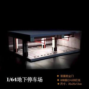 1:64 Garage Parking Lot Underground Parking Scene Unassembled Model Toy No Car