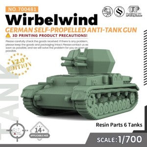 SS481 1/200/350/700 Model German Wirbelwind Self-Propelled Anti-Tank Gun