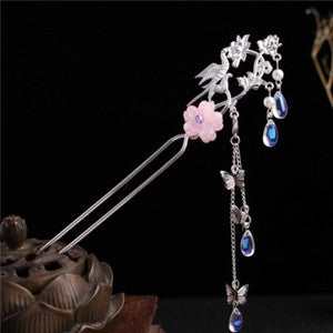 Handmade Tiara Hairpin Flower Fringe Kanzashi Step Shake Headdress Hair Clip