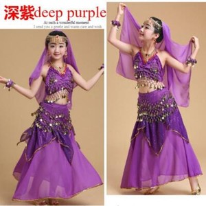 Girls Belly Dance Costume Skirt Outfit Kids Performance Clothing +Accessories