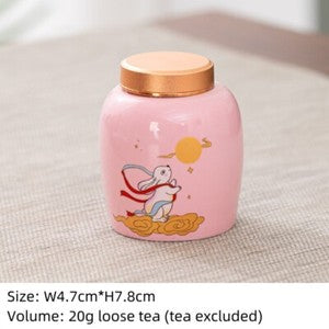 Canister With Lid Sealed Jar For Loose Tea Small Size Porcelain Floral Print New
