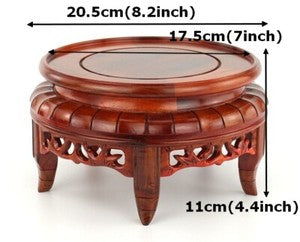 Rosewood Legged Round Display Rack Fishbowl Stand Bonsai Statue Vase Base