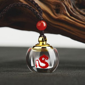 Stainless Steel Chinese zodiac Airtight Container Pendant Necklace Chain Gifts