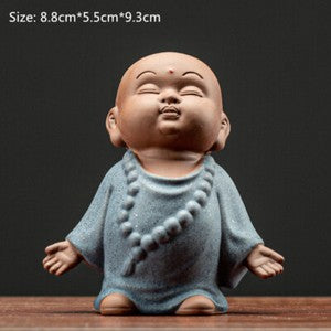 one tea pet zisha purple clay monk Chinese home table decoration ornament new