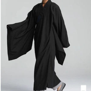 Cotton Shaolin Buddhist Monk Dress Meditation Long Robe Gown Kung Fu Uniform New