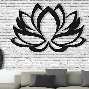 Metal Wall Art - Lotus Flower - Metal Wall Decor Home Office Yoga Studio Décor