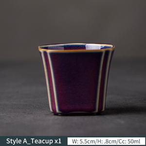 Square Ceramic Teacup Porcelain Tea Cup 50ml