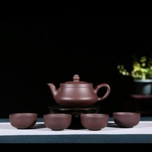 Original Ore Real Yixing Zisha Tea Pot Marked Hand Carved Master Cup Purple Clay