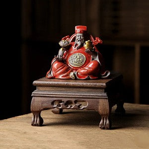 God of Fortune Character Statue Chinese-style Porch Office Lucky Buddha Statue