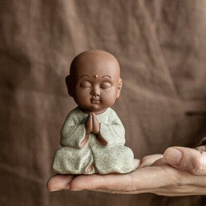 one tea pet zisha purple clay monk Chinese home table decoration ornament new