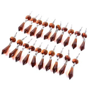 20pcs Crystal Chandelier Lamp Icicle Prisms Parts Hanging Drops Pendants 38mm