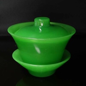 180ml China Natural Jade Gaiwan Tea Bowl Cup Tea Set Kung Fu Tea Ceremony Decor