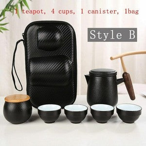Ceramic Portable Teapot Set Chinese Tea Travel Tea Set Kung Fu Tea Set Drinkware