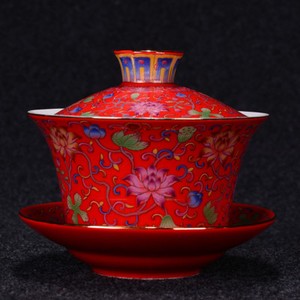 Gaiwan Porcelain Bigger Tureen With Lid Covered Bowl Tea Cup Saucer 340ml China