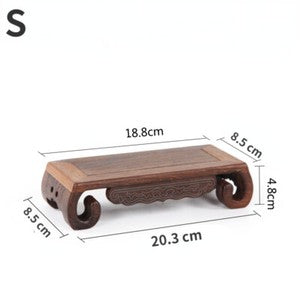 Wooden Display Stand Rectangle Base for Flower Vase Teapot Stone Home Decor