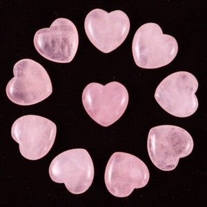 Natural Amethyst Rose Quartz Healing Gem Stone Crystal Stone Heart 20x8mm 30pcs