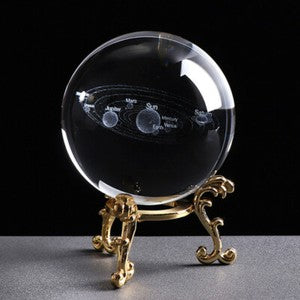 Laser Engraved Solar System Ball 3D Miniature Planets Model Sphere Glass Globe