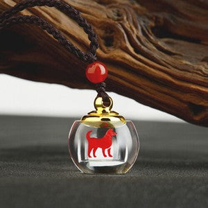 Stainless Steel Chinese zodiac Airtight Container Pendant Necklace Chain Gifts