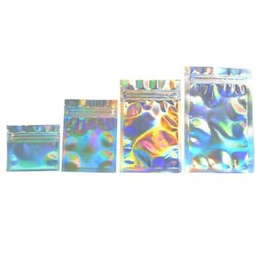 100 pcs Zip lock Bags Hologram Small Zip Lock Plastic Bags