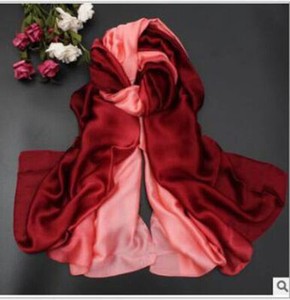 100*190cm Colorful Gradient Women Silk Scarf Shawl Belly Dance Waving Scarf Veil
