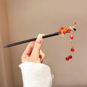 Women Flower Wooden Chopsticks Hair Hairpin Hair Stick Chinese Style Hairpins