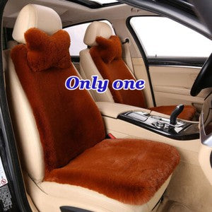Premium Sheepskin Car Seat Covers Wool Front Cushions Auto Accessories Universal