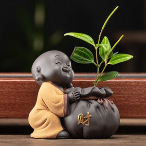 tea pet yixing zisha purple clay mascot mini vase Happiness wealth longevity new