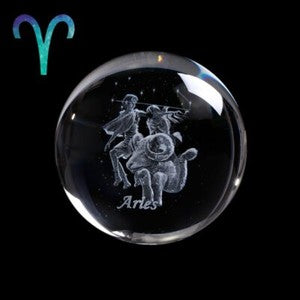 Zodiac Sign Star Crystal Ball Laser Engraved Glass Sphere Crystal 80MM Gift