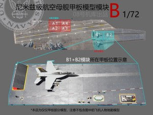 1/72 Nimitz Class Aircraft Carrier Deck Module B1/B2 Finished Model(No plane)