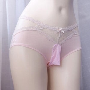 Men's Lace Bow G-String Sissy Pouch Panties Bikini Briefs Underwear Underpants