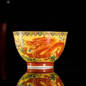Chinese Tea Cup Dragon Phoenix Print Master Cup 85ml Porcelain Cup Of Tea China