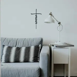 Metal Wall Art - Forever Cross Metal Ornaments Pretty Artwork Wall Stickers