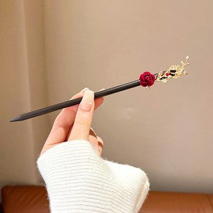 Women Flower Wooden Chopsticks Hair Hairpin Hair Stick Chinese Style Hairpins