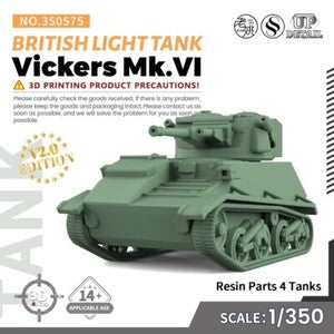 SSMODEL SS575 1/200/350/700 Military Model Kit British Vickers Mk.VI Light Tank