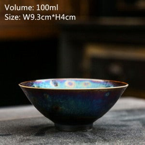Chinese Unique Tea Cup Kiln Change Porcelain Cup Handmade TianMu Jianzhan