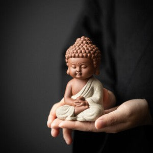 Creative Tea Pet Monk Statue Purple Clay Zisha Table Decoration Buddha Mascot